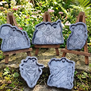 Silikonform „Schattenmonarch“ – Harzform „Dungeon-Statue & Level-Up-Krieger“ – Schlüsselanhänger-Design „Nekromant-Held“ – Silikon-Anime-Kunst