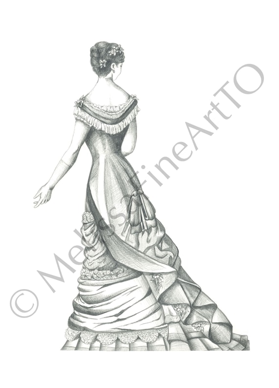 Abito anni 1890 Bianco e nero Stampa artistica (11x14)