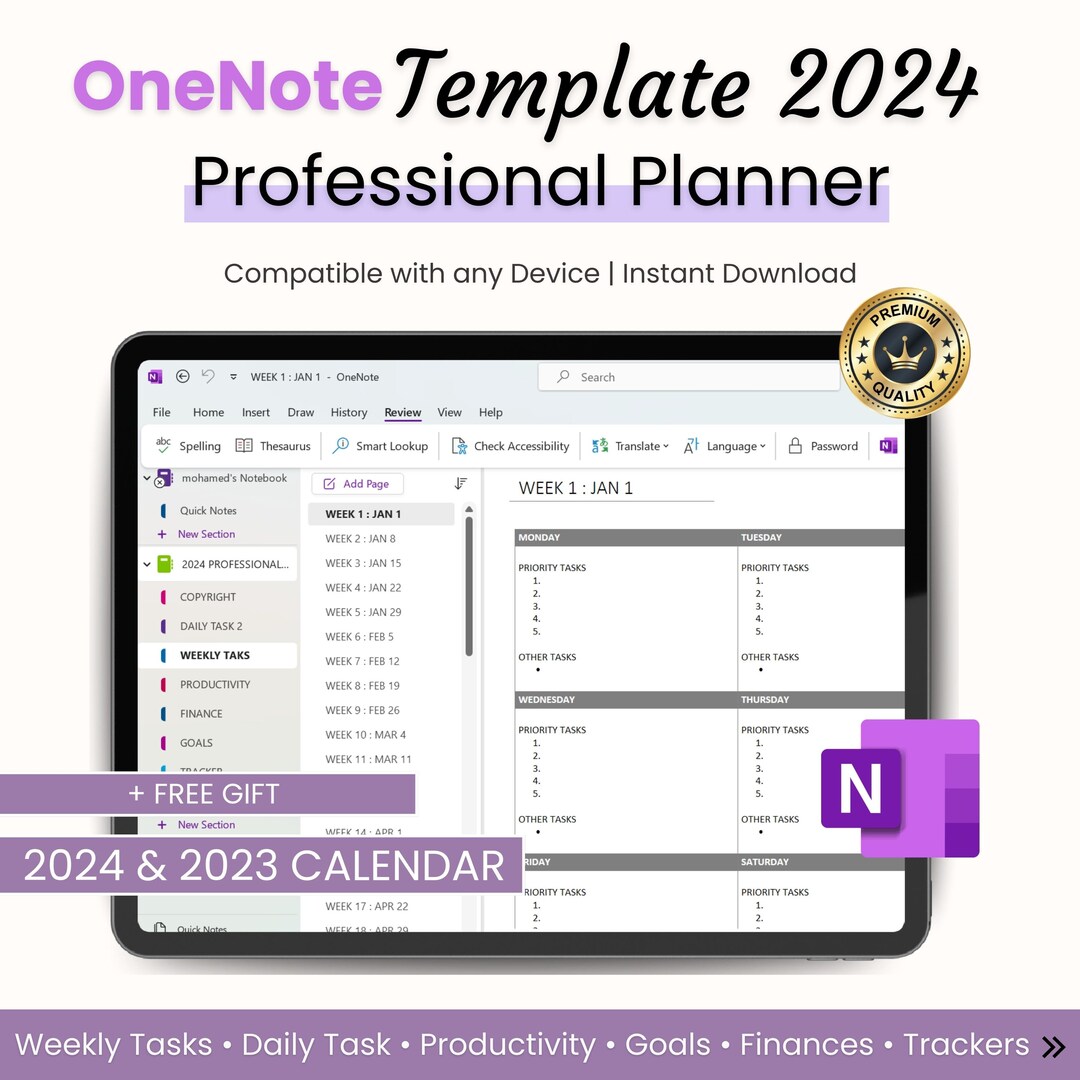 Onenote Template 2024, onenote templates, One Note Template, onenote ...
