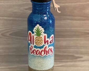 READY TO SHIP!  Beach theme full bottle koozie