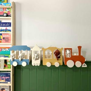 Hölzernes Zug Regal, Kinderzimmer Wand Dekor, Montessori Kinderzimmer Dekoration, Transport Thema, Handgemachtes Baby Zimmer Geschenk