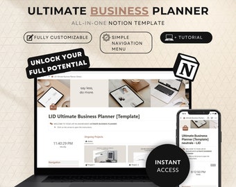 Notion Business Planner Template Notion Ultimate Business Planner Freelance Notion Template Ecommerce All In One Template Notion Dashboard