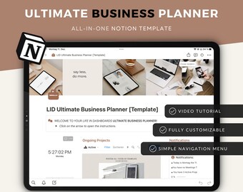 Notion Template Business Planner Notion Ultimate Business Planner Freelance Notion Template Ecommerce All In One Template Notion Dashboard