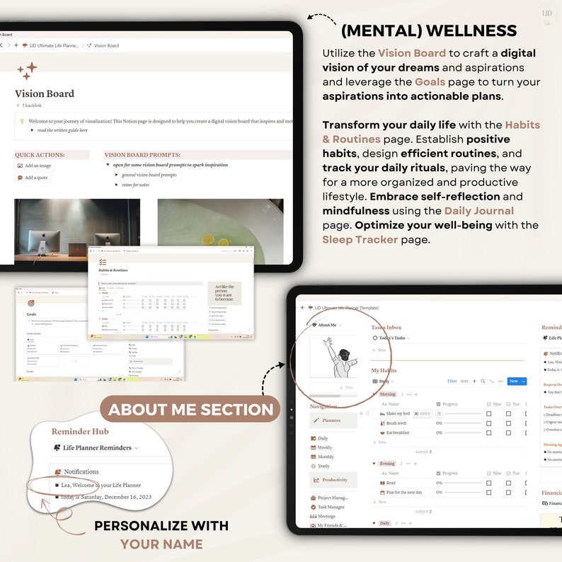 Notion Life Planner Template Planner All in One Template Notion ...