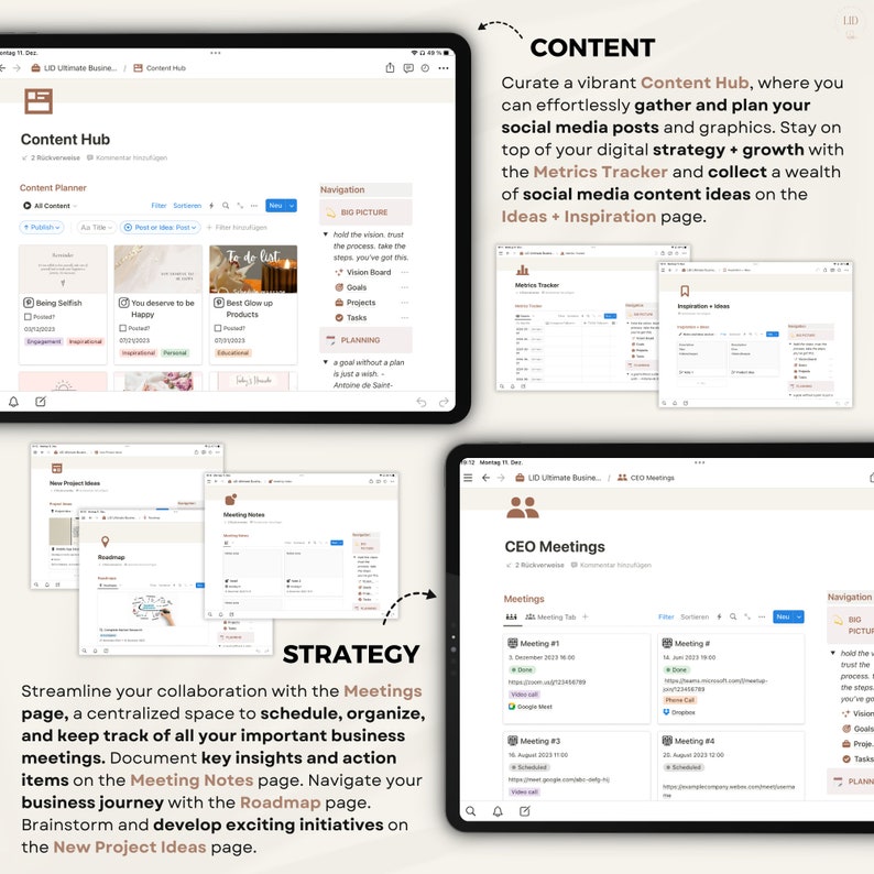 Notion Business Planner Template Notion Ultimate Business Planner ...