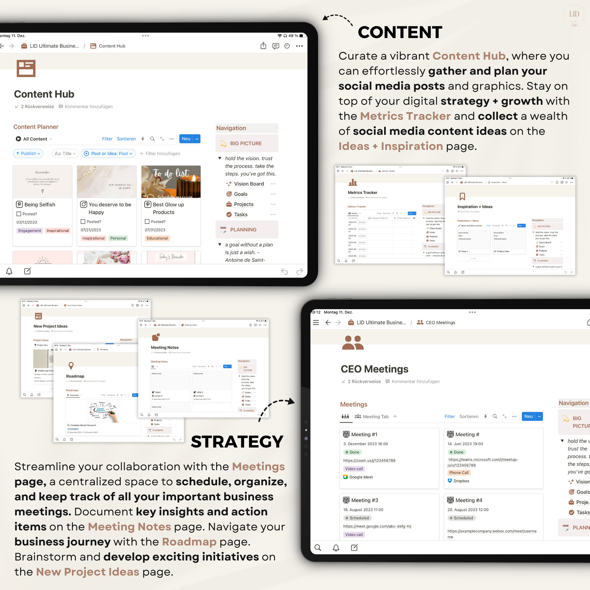 Notion Business Planner Template Notion Ultimate Business Planner ...