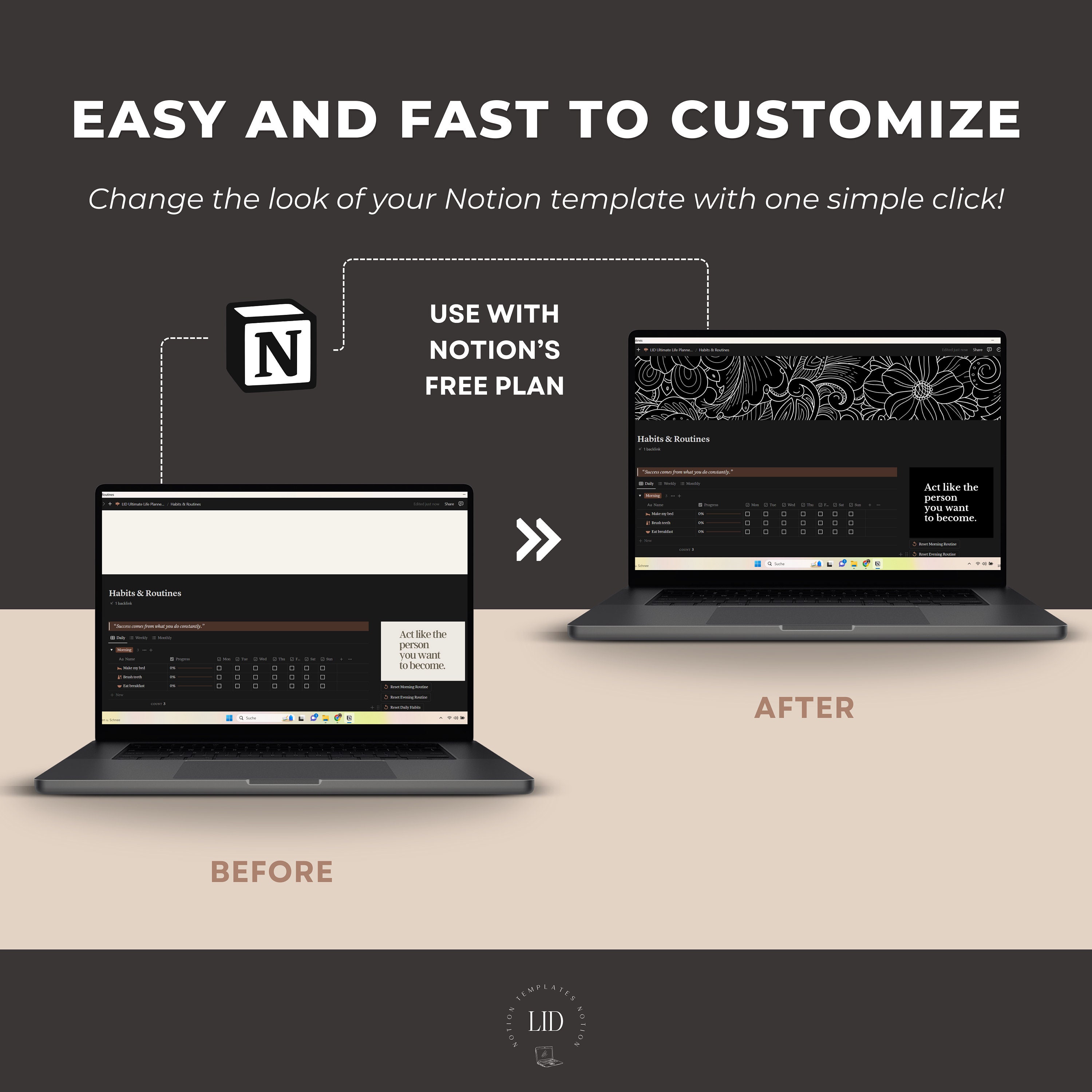 Notion Template Covers Aesthetic Dark Flower Notion Icons Covers Bundle ...