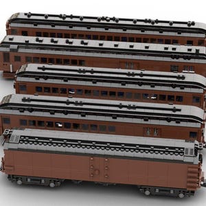 Digital Instructions ONLY, Pennsylvania Railroad Passenger Car Set, 1:48 LEGO Scale Models