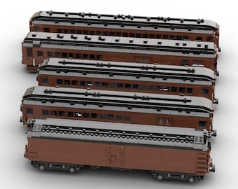 Digital Instructions ONLY, Pennsylvania Railroad Passenger Car Set, 1:48 LEGO Scale Models