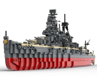SOLO istruzioni digitali, nave da guerra veloce della Marina imperiale giapponese Kongo (1944), modello in scala LEGO 1:350