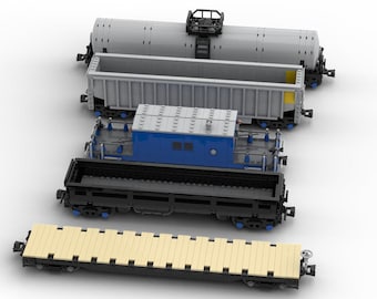 Istruzioni digitali SOLO, set di vagoni merci, modelli LEGO in scala 1:48