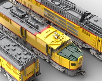 SOLO istruzioni digitali, locomotiva elettrica Union Pacific Coal Turbine 8080, modello LEGO in scala 1:48