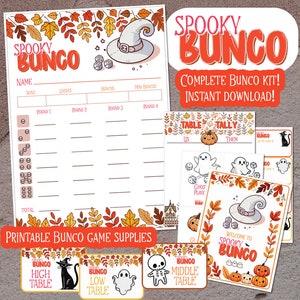 Feuilles de pointage Halloween Bunco, feuilles de pointage, panneaux et plus - Imprimable Halloween Thème Bunco Party, Halloween Bunco Night