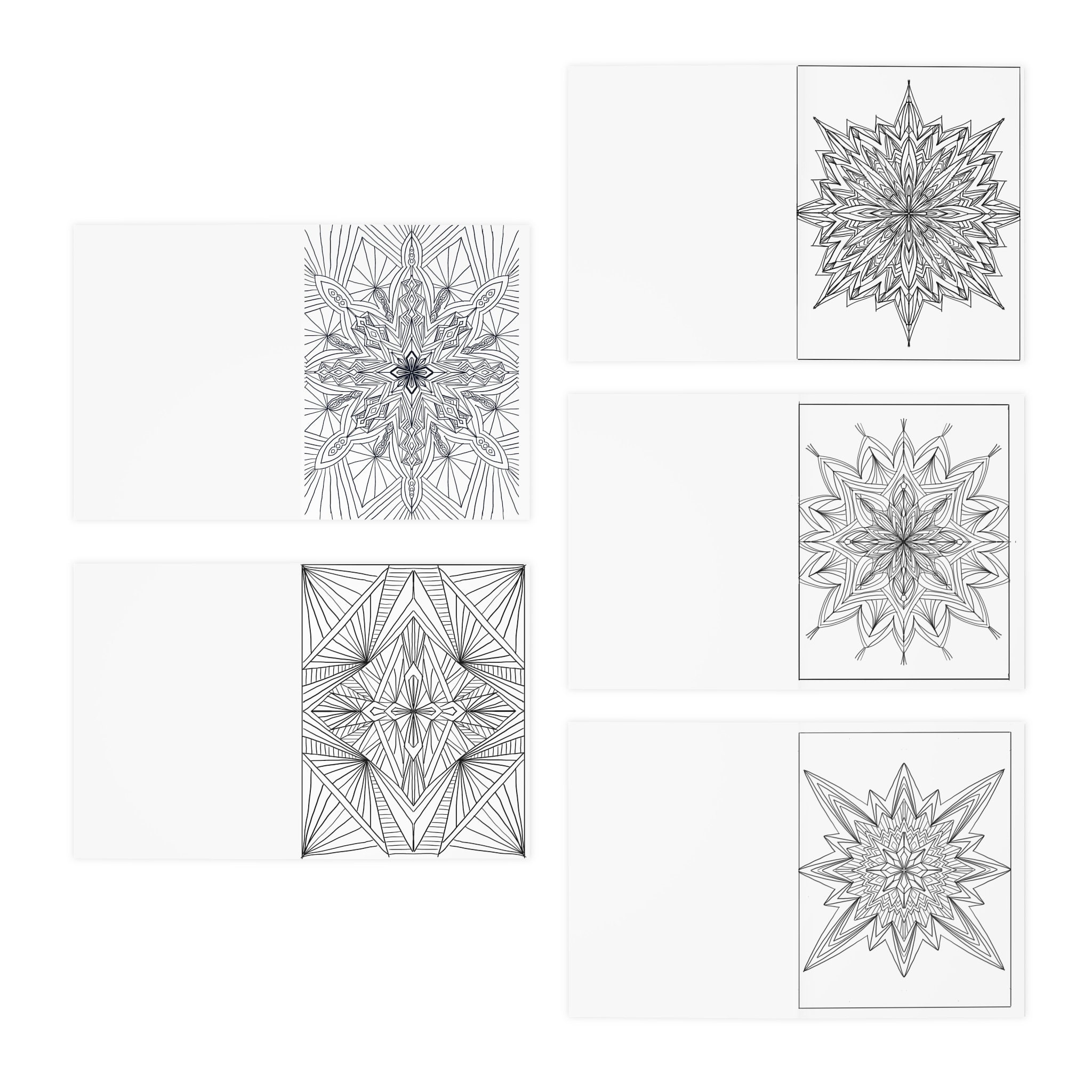 Adult Coloring Greeting Cards: Set of 5 Ready-to-color Cards - Etsy