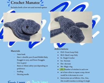 Manatee Crochet Pattern