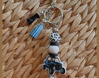ATV Off Road Keychain: Silicone Beads, Tassel Keyring
