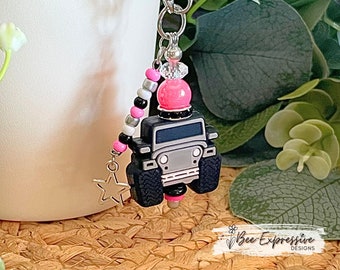 4x4 Vehicle Tumbler Charm: Beaded Tassel & Star