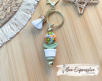 Handmade, Flower Pot, Keychain