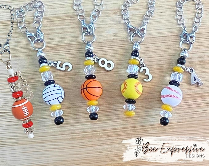 Handmade and Unique, Sports Tumbler Charm Chains Basketball, Volleyball ...