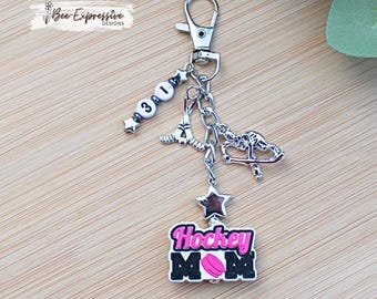 Handmade, Hockey Mom, Charm Chain: Bag Accessory, Charms, Custom Jersey Number