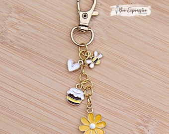 Handmade, Bee and Daisy, Charm Chain, Bag Accessory: Swivel Clasp, Tumbler Accessory