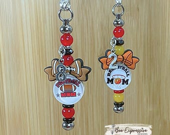 Custom Sports Tumbler Charm Chain: Football, Basketball, Baseball, Softball, Soccer, Volleyball