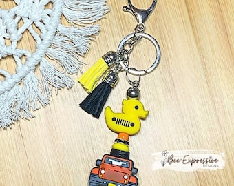 Custom 4x4 Off-Road Keychain: Silicone Bead, Toy Tire & Tassels