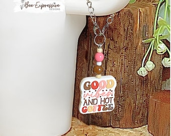 Tumbler Charm Chain: Good Vibes & Hot Coffee - Acrylic Beads