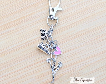 Handmade, Cheerleader, Charm Chain: Bag Accessory, Charms, I Love Cheer, Megaphone
