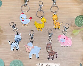 Farm Animal Charms!  Swivel clasp with or without a keyring, 2-3” tall, metal