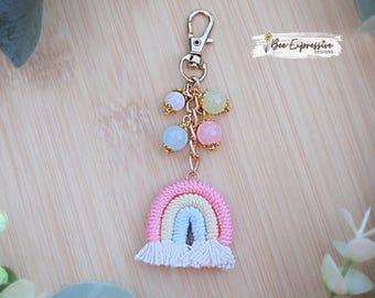 Handmade, Rainbow Charm Chain, Bag Accessory: LIMITED, Acrylic Beads, Pastel