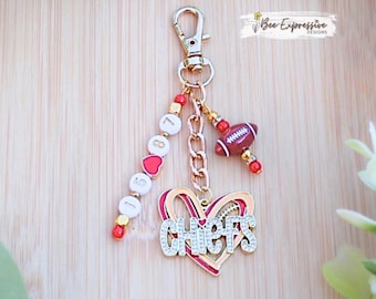 Custom, Kansas City, Charm Chain, Bag Accessory, Mahomes and Kelsey Jersey Numbers, Accessory,  Football