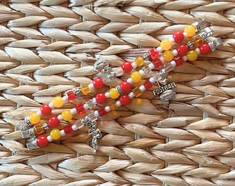Handmade, Chiefs, Football Watch Band: Football Charms, can Customize Colors, for Apple Watches