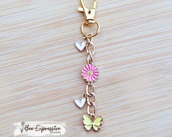 Handmade, Yellow Butterfly, Charm Chain or Bag Accessory