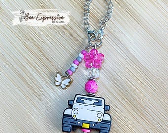 The 4x4 Vehicle Tumbler Charm, Beaded Tassel, Butterfly Charm