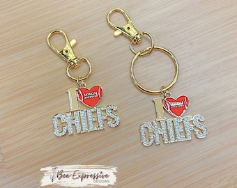 KC Chiefs Tumbler Charm: Handmade Beaded Chain with Jersey Number