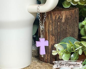 Silicone Cross Tumbler Charm Chain: custom, 6 Colors