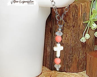 Handmade, Acrylic Cross Charm Chain for Tumblers