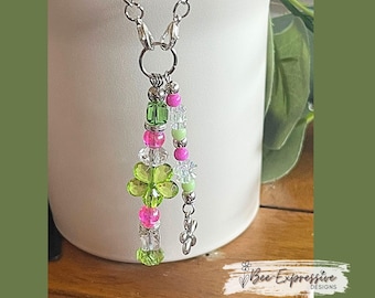 Handmade Daisy Flower Tumbler Charm: Colorful Beaded Tassel Chain