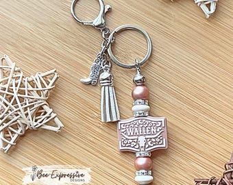 Handmade Wallen Fan Keychain: Beaded Charm With Boot & Tassel