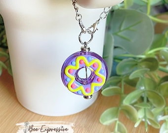 Acrylic Donut Tumbler Charm: Colorful Drinkware Accessory