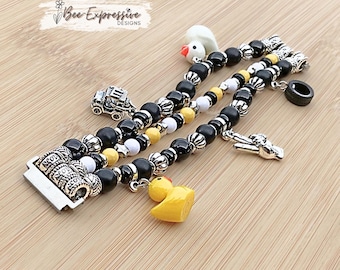 Handmade, Jeep Style, Watch Charm Bracelet for Samsung and Apple Watches: Glass and Acrylic Beads, 5 Charms