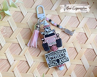 Handmade Wallen Keychain: Cowboy Hat, Tassel & Boot Charm