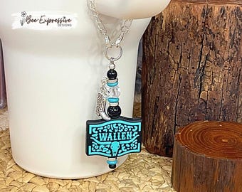 Wallen Tumbler Charm: Turquoise Bead, Boot Charm, Acrylic Beads