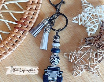4x4 Vehicle Beaded Keychain: Choose Clasp Style
