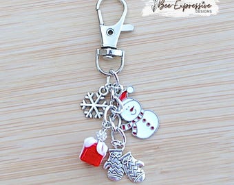Handmade, Snowman, Charm Chain: Christmas, Snowflake, Mittens, and Gift Charms