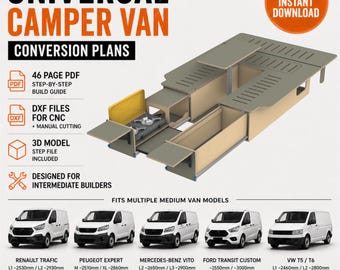 Universal Camper Conversion Plans V4: DIY Van Build DXF & CAD Files (Digital Download)