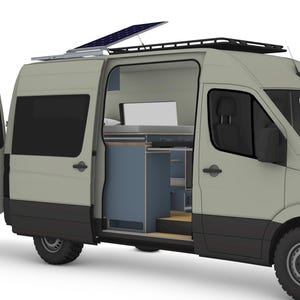Sprinter MWB 144 Camper Van Conversion Floor Plan – US/Euro Layout DXF & 3D Model Digital Download