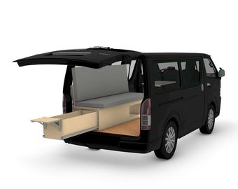 LHS Folding camper van bed plans with storage: DIY sofa design (digital download)