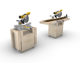 Mobile Miter Saw Trolley Plans: Compact Workshop Design (Digital Download) - Metric Version (mm)